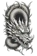 dragon face front view tattoo design idea