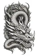 dragon face front view tattoo design idea