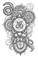 horoscope, scorpio, aquarius, gemini zodiac sign intertwined, dog paw, canada tattoo design idea