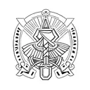 Combine the Palmeiras logo with the number 7 in a minimalist style tattoo design idea