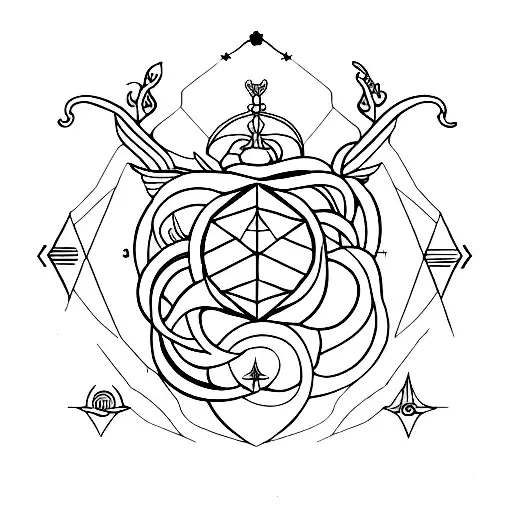 Combination of Capricorn, Virgo and Pisces zodiac signs tattoo design idea