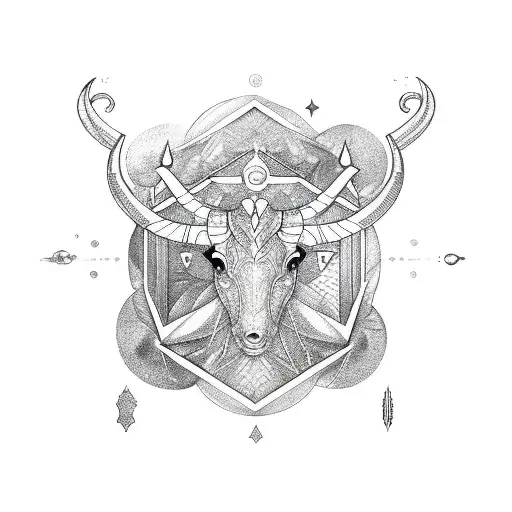 Combination of Capricorn, Virgo and Pisces zodiac symbols tattoo design idea
