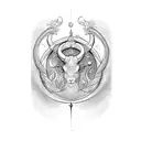 Combination of Capricorn, Virgo and Pisces zodiac symbols tattoo design idea