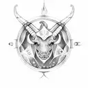 Combination of Capricorn, Virgo and Pisces zodiac symbols tattoo design idea