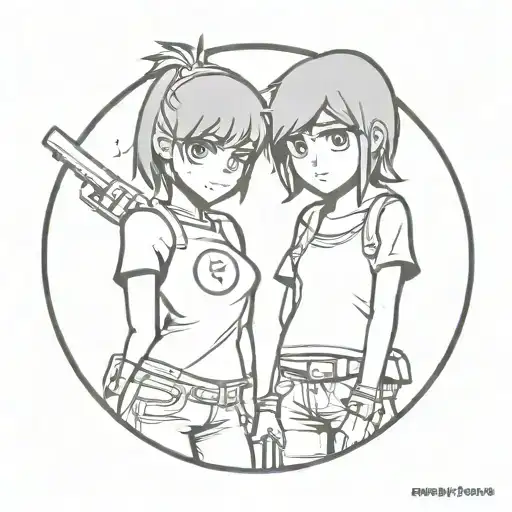 Scott pilgrim and Ramona  tattoo design idea