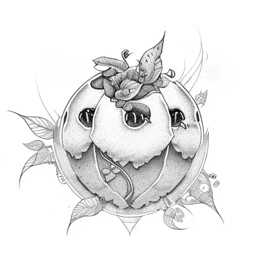 peach tattoo design idea