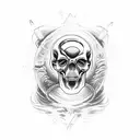 ss soldier firing rocket out of human skull eye socket tattoo design idea