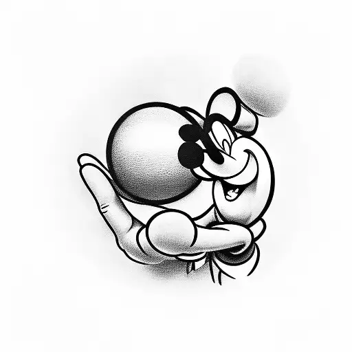 Mickey Mouse's Hand with a Basketball tattoo design idea