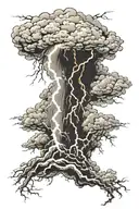 fire and thunder storm with lightning tattoo design idea