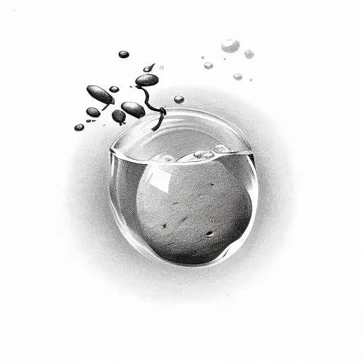 a pebble, a bottle cap, a berry tattoo design idea