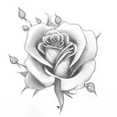 death with a rose for a face tattoo design idea