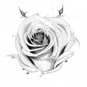 death with a rose for a face tattoo design idea