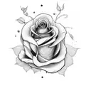 death with a rose for a face tattoo design idea