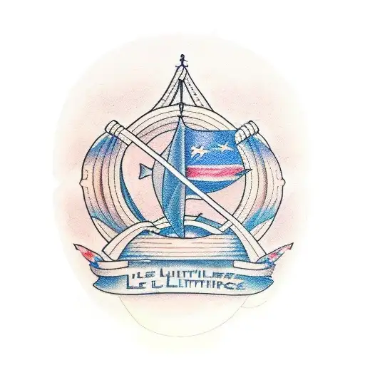 dessine un voilier avec les lettres C D F J L M tattoo design idea