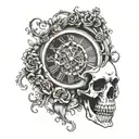 half skeleton half clock hand tattoo design tattoo design idea