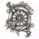 half skeleton half clock hand tattoo design tattoo design idea