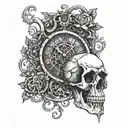 half skeleton half clock hand tattoo design tattoo design idea