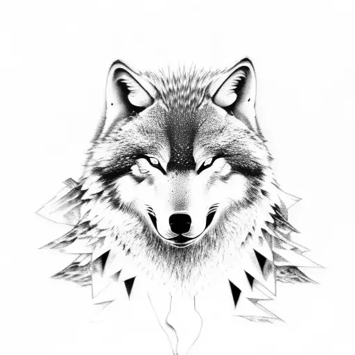 Odin hooded face with Fenrir wolf below tattoo design idea