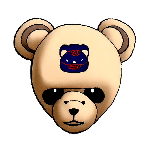 teddy bear head samurai tattoo design idea