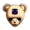 teddy bear head samurai tattoo design idea