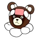 teddy bear head samurai tattoo design idea