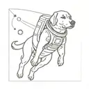 Astronaut dog tattoo design idea