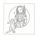 Astronaut dog tattoo design idea