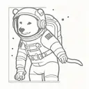Astronaut dog tattoo design idea