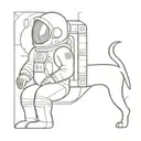 Astronaut dog tattoo design idea