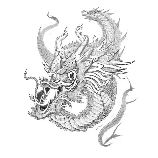 dragon and rooster and horse and pig tattoo design idea