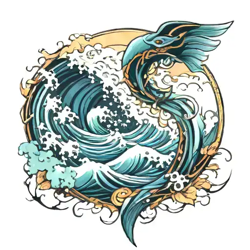 The wind blows with fury, blinding the eyes, and the stormy waves crash in anger against the shore. But in this chaotic symphony of nature, tattoo design idea