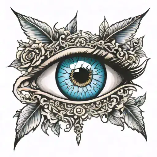 emo tattoo around blue eye tattoo design idea