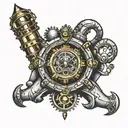 steampunk submariner hanging tattoo design idea