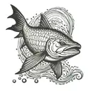 tarpon rolling on surface of water tattoo design idea