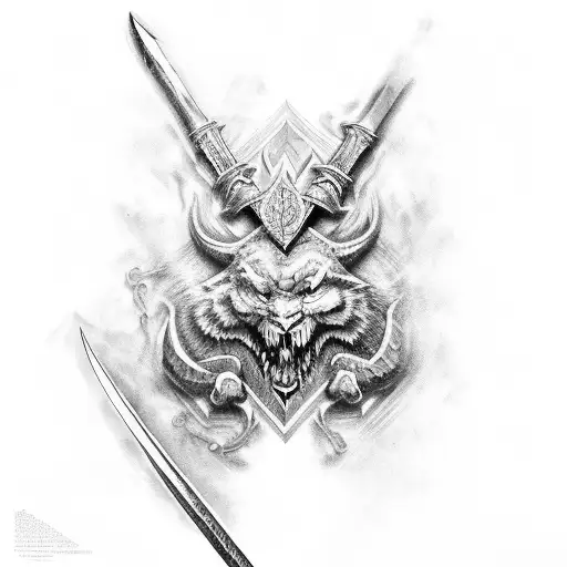 Sketch Sword Tattoo Idea - BlackInk AI