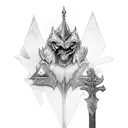 double edged sword tattoo design idea