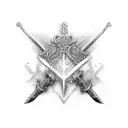 double edged sword tattoo design idea