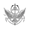 Create a tattoo of a stylized Caduceus symbol with helicopter wings, symbolizing the client's dual interests in medicine and aviation tattoo design idea