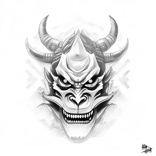 oni mask shinigami  tattoo design idea