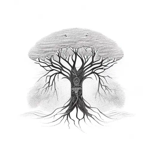 Tree of Life with semicolon tattoo design idea