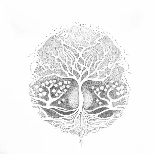 Tree of Life with semicolon tattoo design idea
