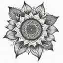 Sunflower mandala tattoo design idea