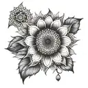 Sunflower mandala tattoo design idea