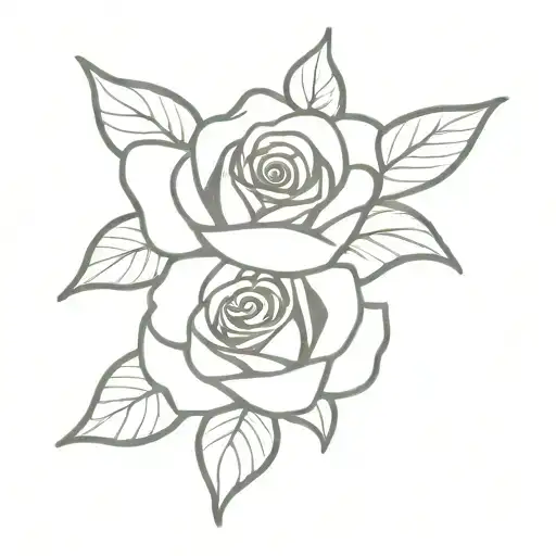 rose with 444 baby angel tattoo design idea