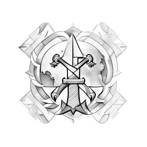 Eagle, globe and anchor tattoo design idea