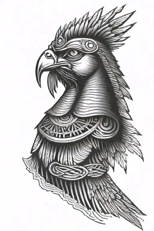 horus portrait looking tattoo design idea