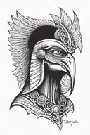 evil horus portrait looking tattoo design idea