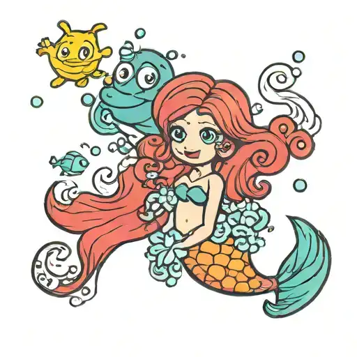 mr men little miss mermaid tattoo design idea