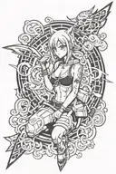 cool anime inspired tattoo tattoo design idea