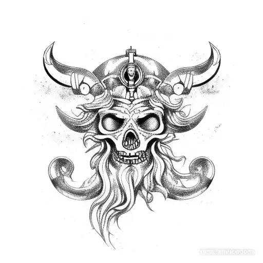 Poseidon God tattoo design idea